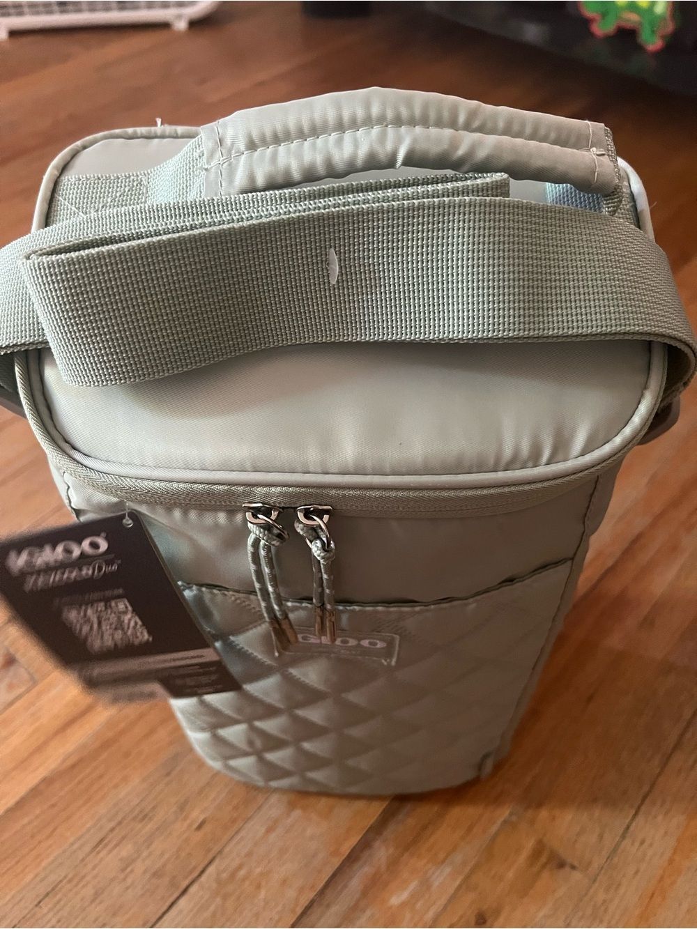 Igloo MAXCOLD DUO Insulated Quilted Bottle Cooler - CROSSBODY/HANDLE GREEN